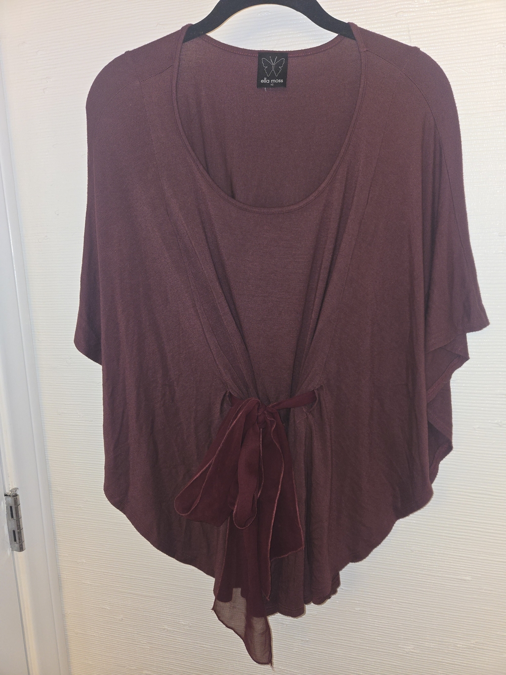 Ella moss Burgundy Tie-Front Women's Top - XS